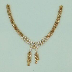 White,Champagne CZ Stones Necklace Set JNC0178