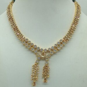White,Champagne CZ Stones Necklace Set JNC0178
