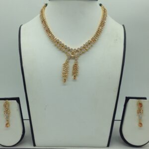 White,Champagne CZ Stones Necklace Set JNC0178