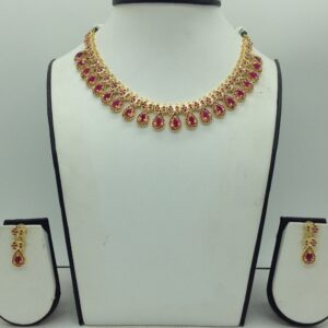 Red cz stones necklace set jnc0176