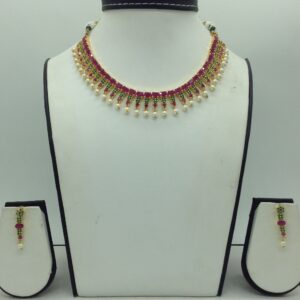 Red,Green CZ Stones Necklace Set JNC0175