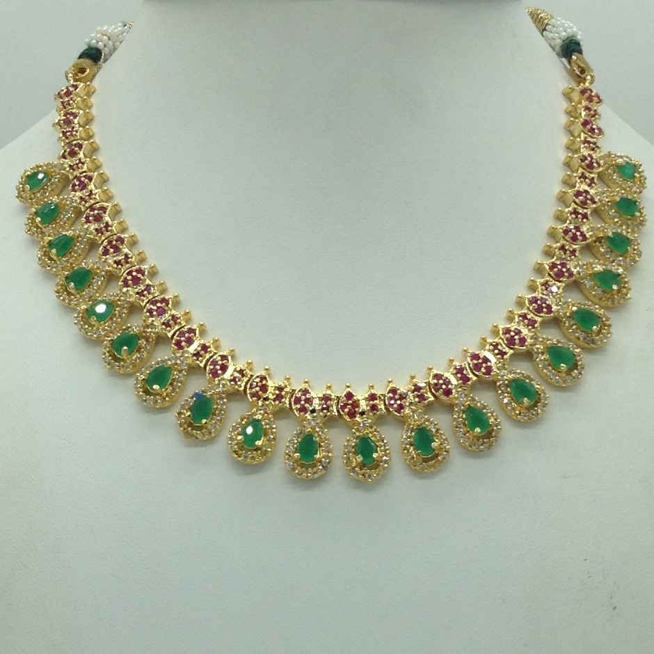 Multicolour cz stones necklace set jnc0173 - Image 2
