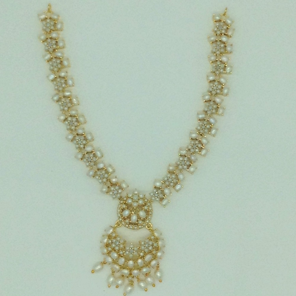 Freshwater white button pearls necklace set jnc0169 - Image 4