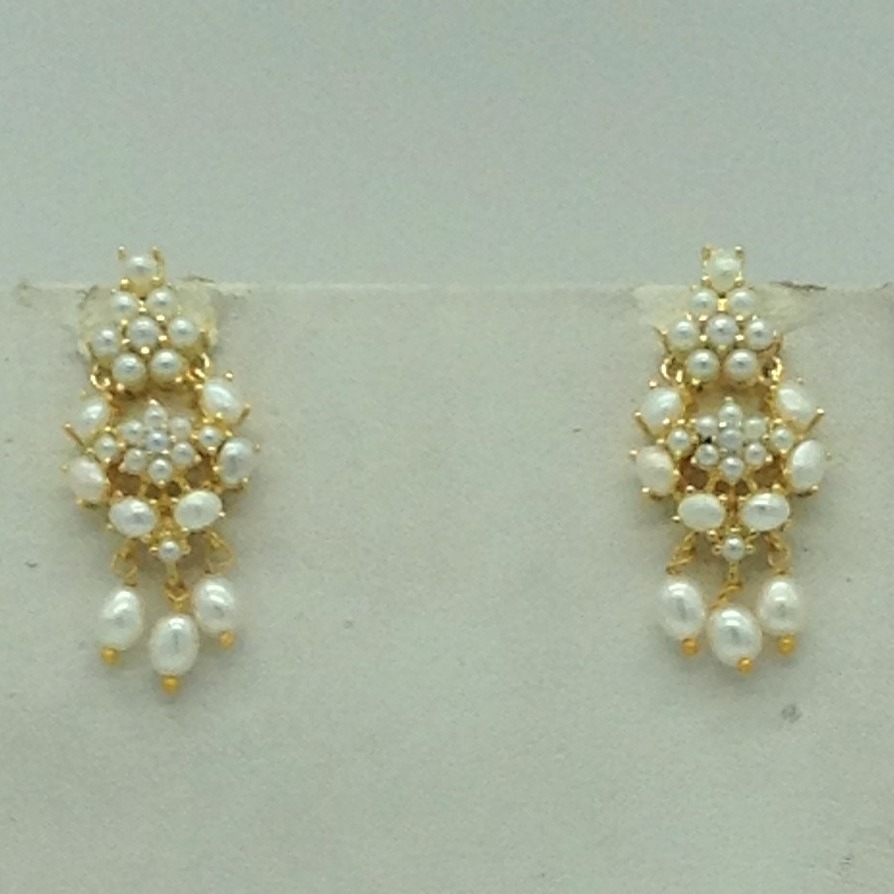 Freshwater white button pearls necklace set jnc0169 - Image 3