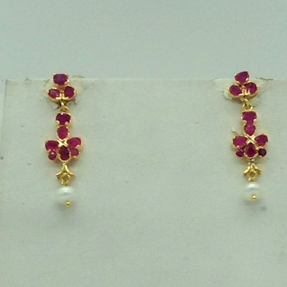 Red cz and pearls necklace set jnc0167 - Image 3