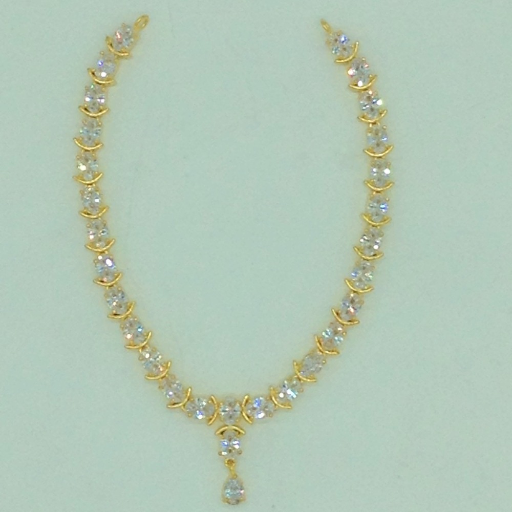 White CZ Stones Necklace Set JNC0164