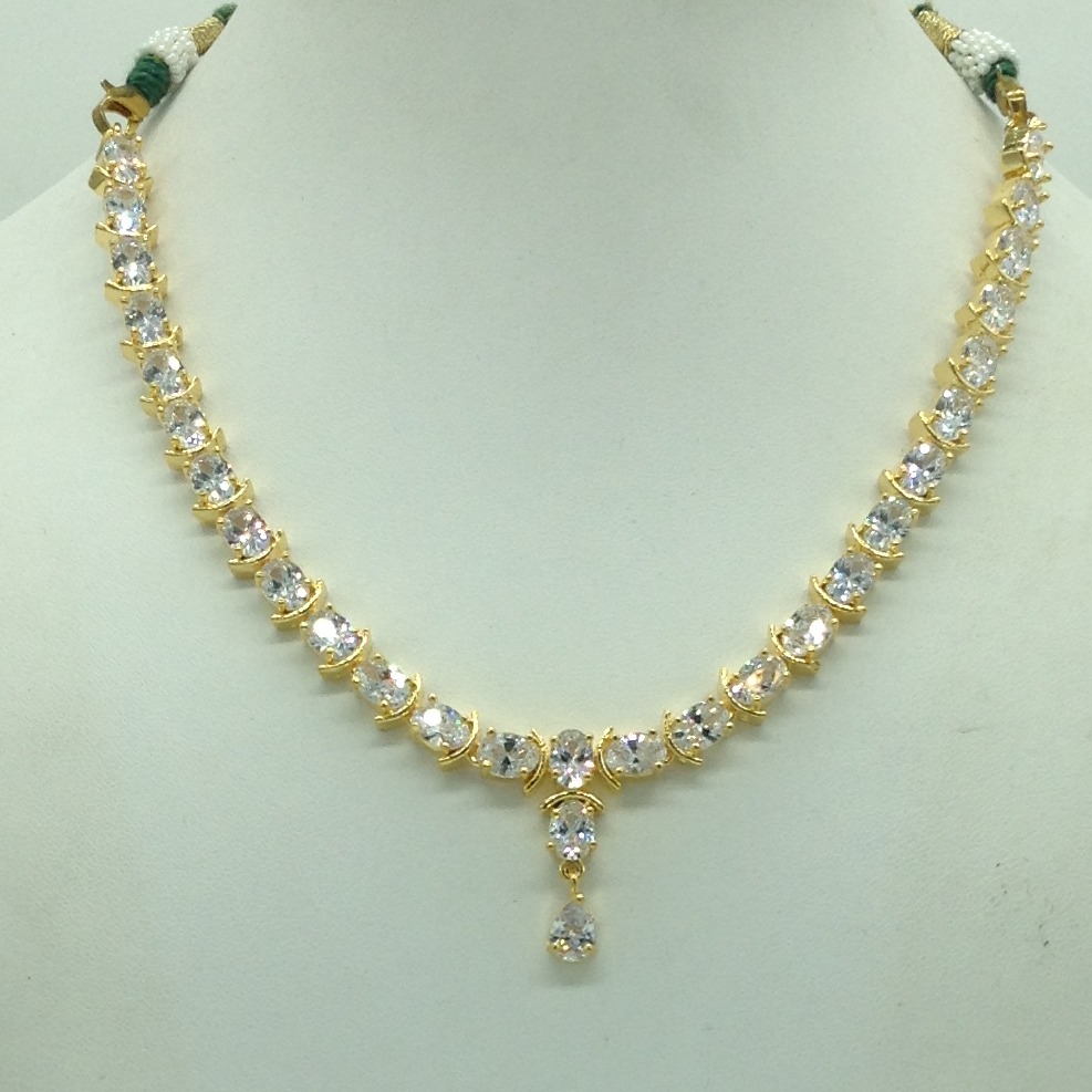 White CZ Stones Necklace Set JNC0164