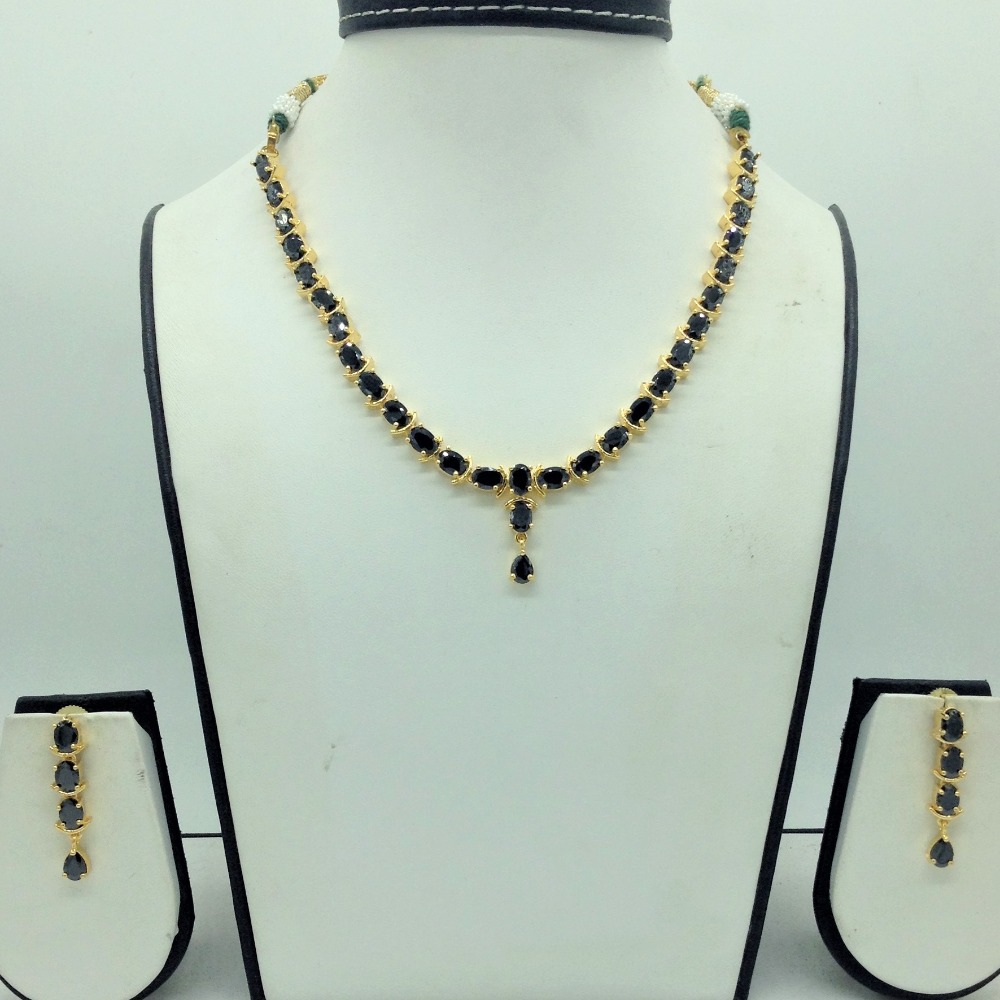Black CZ Stones Necklace Set JNC0163