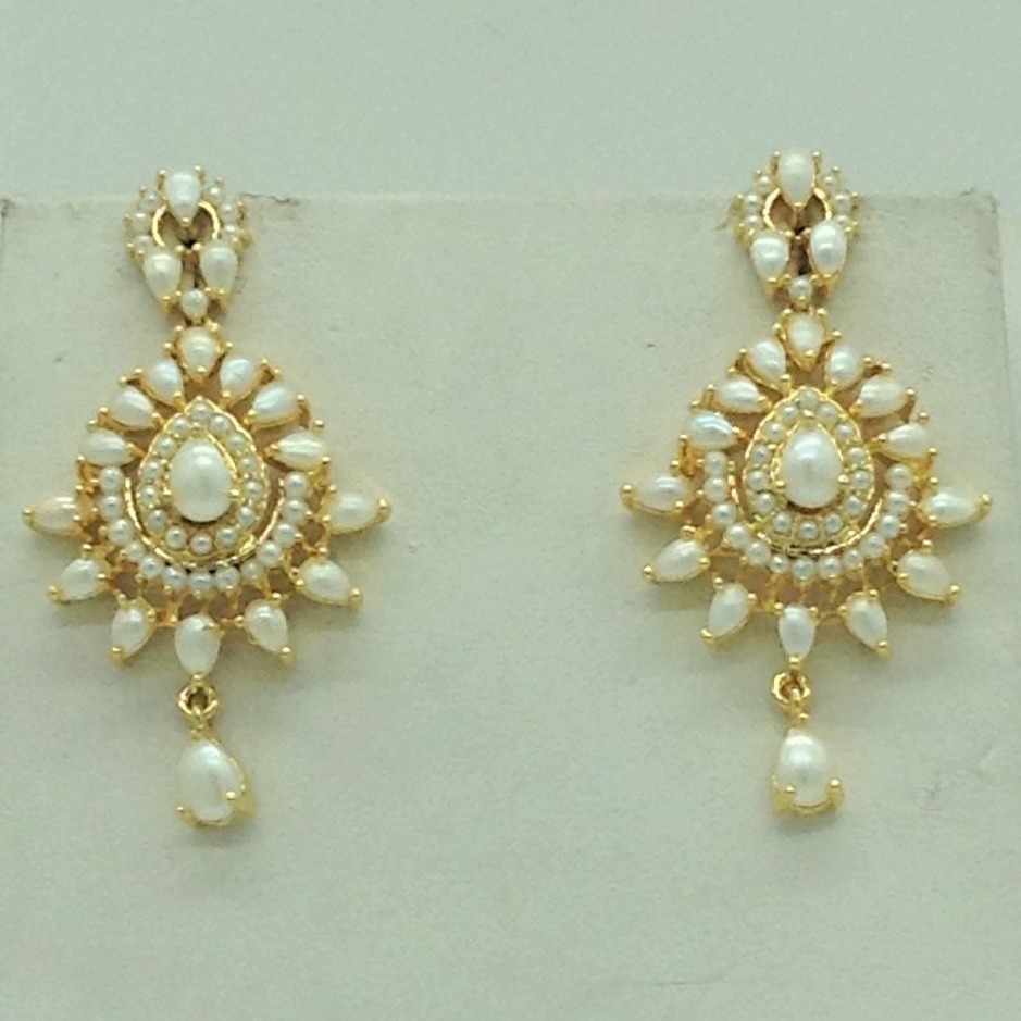 Freshwater white pearls long haar set jnc0159 - Image 3
