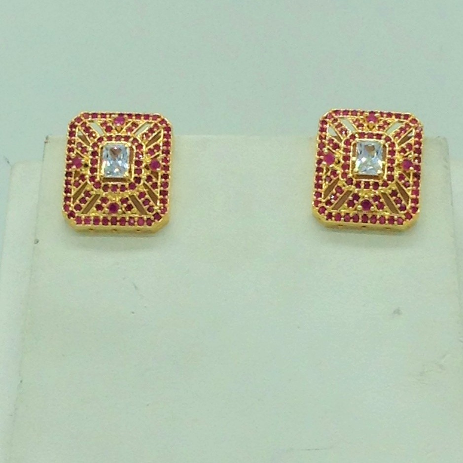 White ,Red CZ Brooch Set With 5 Lines Orange Pearls Mala JPS0708 - Image 3