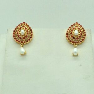 Pearls and coral pendent set with 1 line oval pearls mala jps0686