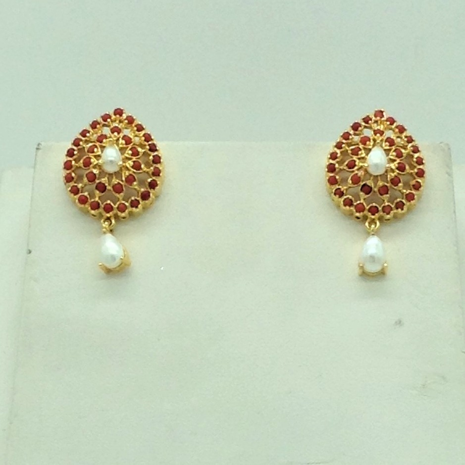 Pearls and coral pendent set with 1 line oval pearls mala jps0686
