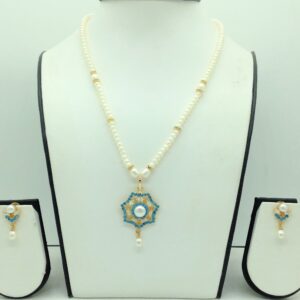White and sky blue cz pendent set with 1 line mala jps0683