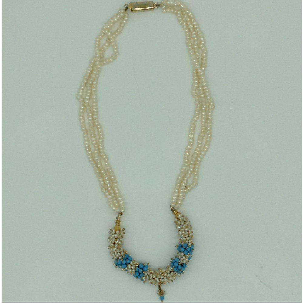 Freshwater white seed pearls with banjara pendent jpm0473 - Image 2