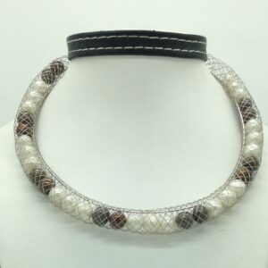 Freshwater Multicolour Round Pearls Wire Mesh Mala JPM0468