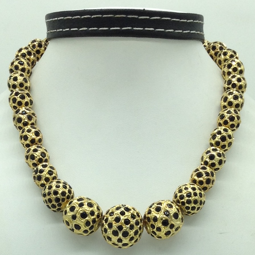 Black CZ Balls Graded Necklace Set JNC0129