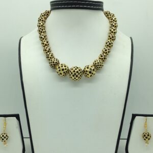 Black CZ Balls Graded Necklace Set JNC0129