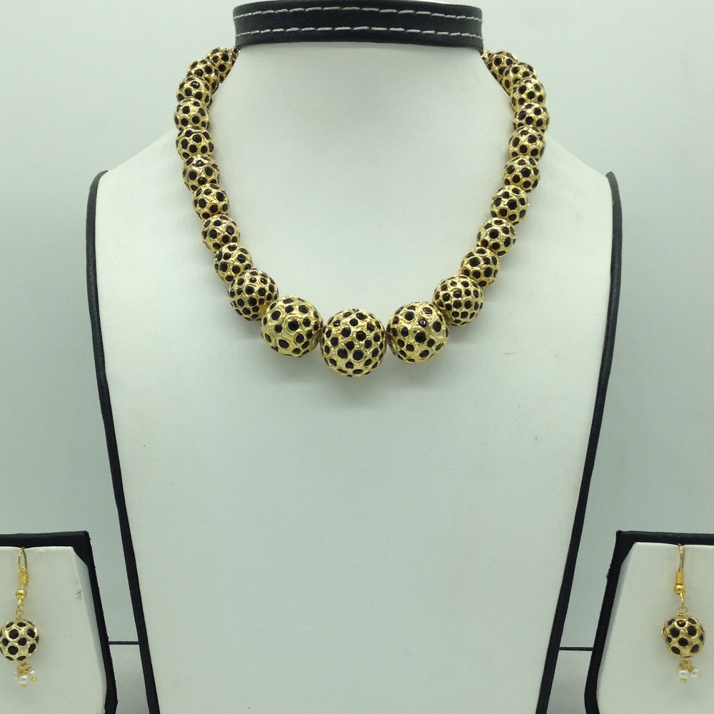 Black CZ Balls Graded Necklace Set JNC0129
