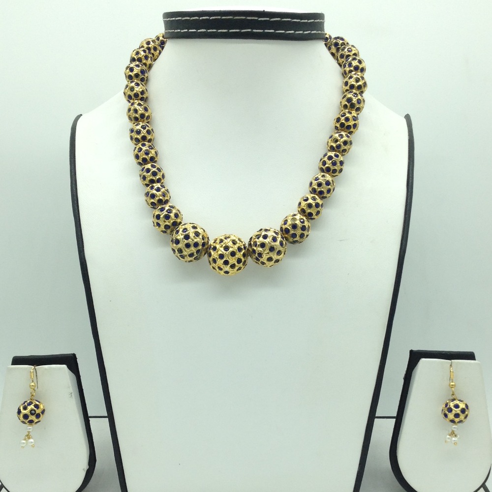Blue CZ Balls Graded Necklace Set JNC0128