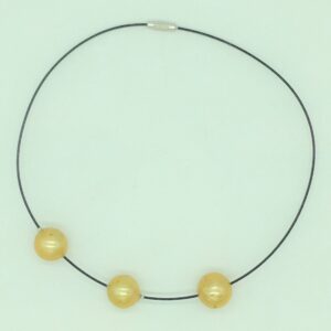 Freshwater Golden Round Pearls Pipe Mala JPM0455