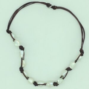 Freshwater White Baroque Pearls Pipe Mala JPM0454
