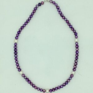 Freshwater Purple And White Potato Pearls Mala JPM0451