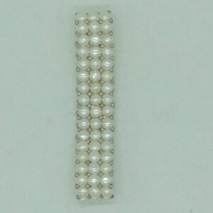 Button Pearls & White Jaco Balls 3 Layers Elastic Bracelet JBG0314
