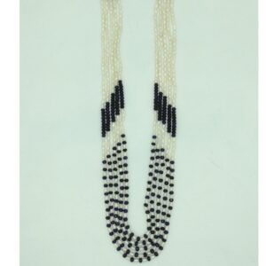 White rice pearls with blue sapphires 5 layers necklace jpm0424