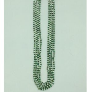 White flat pearls with green bariels 4 layers necklace jpm0415
