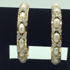 Orange Pearls CZ Fancy Bangles JBG0310