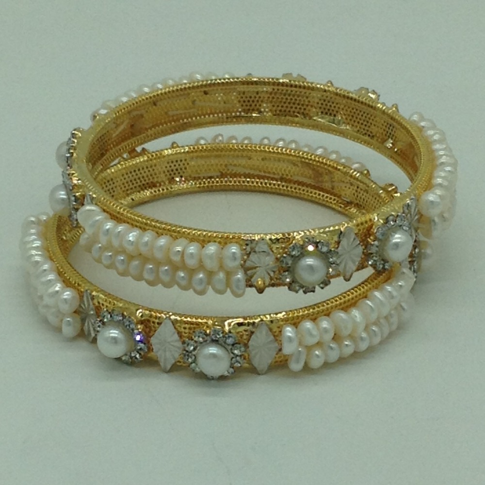Pearls CZ Fancy Bangles JBG0308