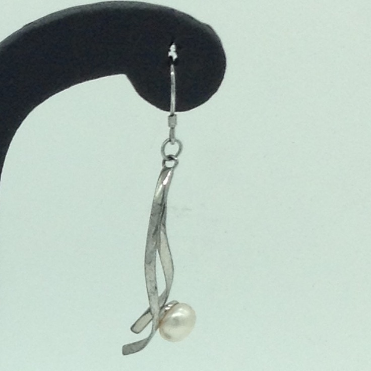 Pearl Silver Ear Hangings JER0156 - Image 3