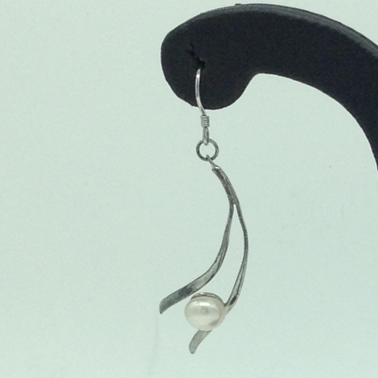 Pearl Silver Ear Hangings JER0156 - Image 2