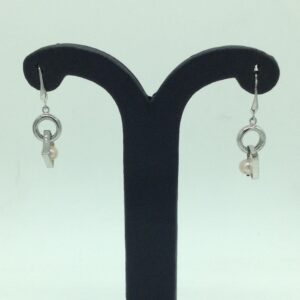 Pearl CZ Silver Ear Hangings JER0146