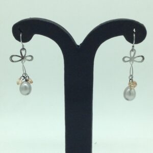Pearl CZ Silver Ear Hangings JER0145