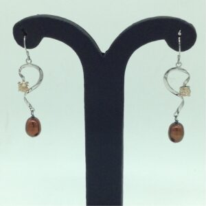 Pearl CZ Silver Ear Hangings JER0143