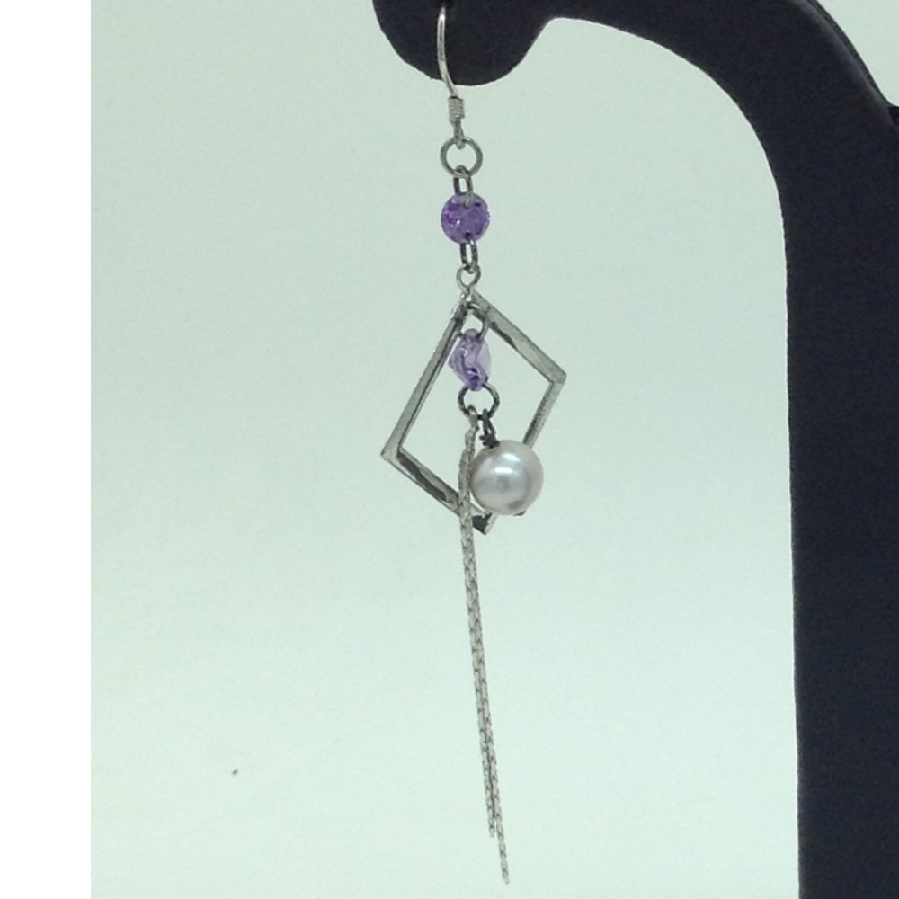 Pearl Silver Ear Hangings JER0139 - Image 2