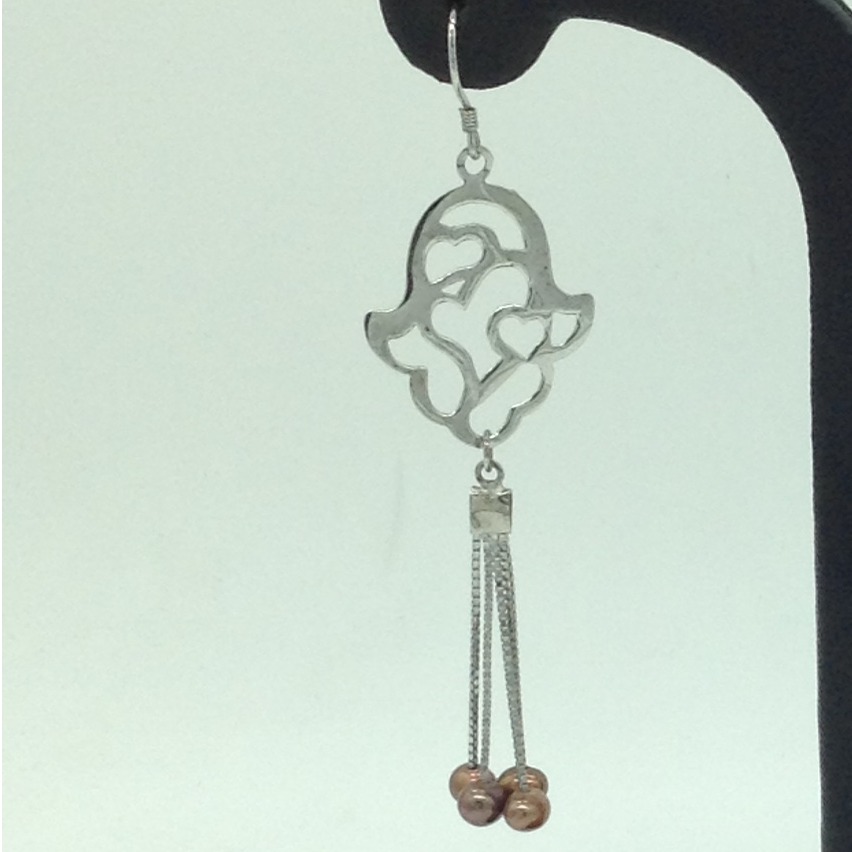 Pearl Silver Ear Hangings JER0134 - Image 2