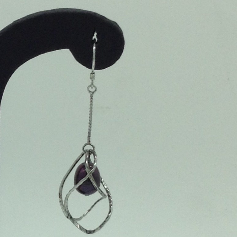 Pearl Silver Ear Hangings JER0130 - Image 3