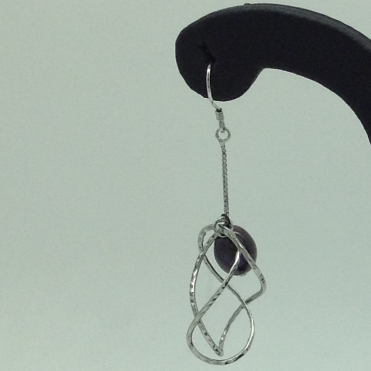 Pearl Silver Ear Hangings JER0130 - Image 2