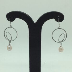Pearl Silver Ear Hangings JER0127