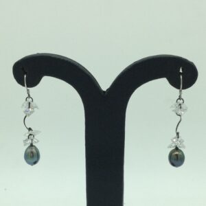 Pearl CZ Stone Silver Ear Hangings JER0125