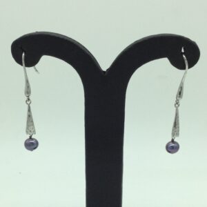 Pearl CZ Silver Ear Hangings JER0115
