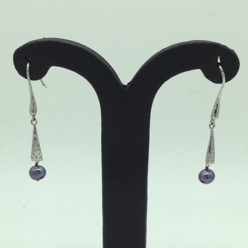 Pearl CZ Silver Ear Hangings JER0115