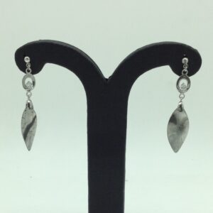 White CZ Silver Ear Hangings JER0114