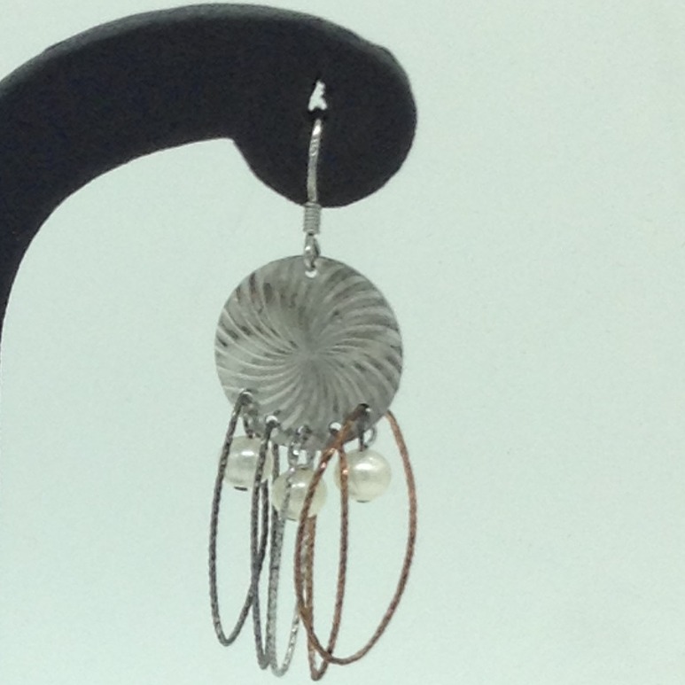 Pearl Silver Ear Hangings JER0110 - Image 3