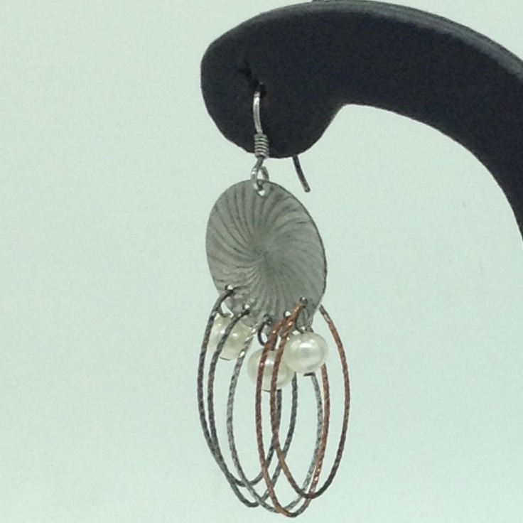 Pearl Silver Ear Hangings JER0110 - Image 2