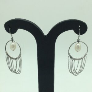 Pearl Silver Ear Hangings JER0104