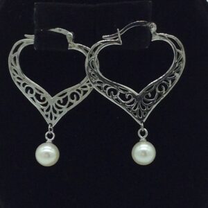 Pearl Silver Ear Hangings JER0098