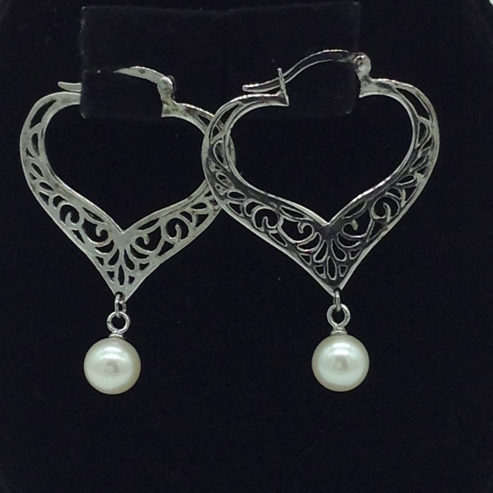 Pearl Silver Ear Hangings JER0098